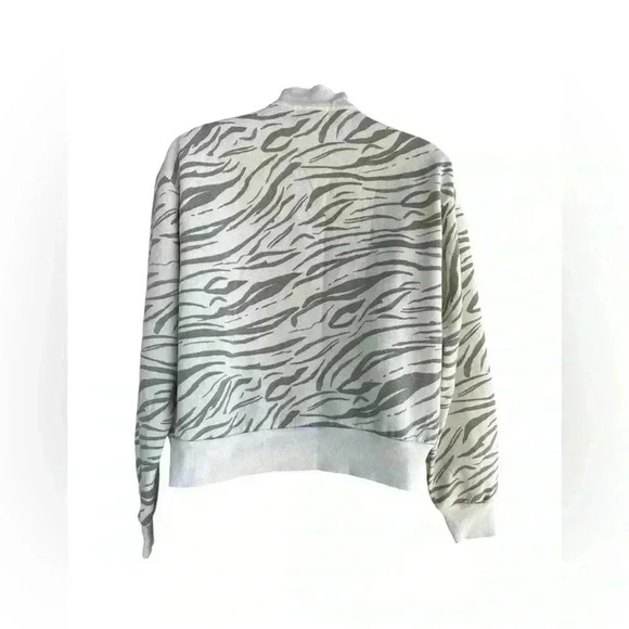 Oli Viv women’s Long Sleeve half zip Pullover Sweatshirt cream green sz L used - Picture 4 of 4